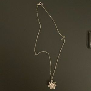 Sterling silver lotus blossom necklace- 16 inches